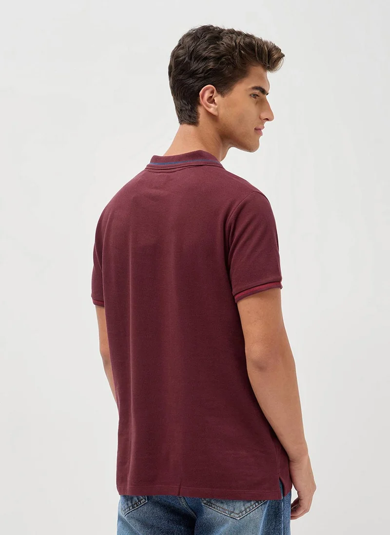 Urbano Fashion  Urbano Fashion Men's Maroon Solid Regular Fit Half Sleeve Cotton Polo T-Shirt for Men | Best Price UAE